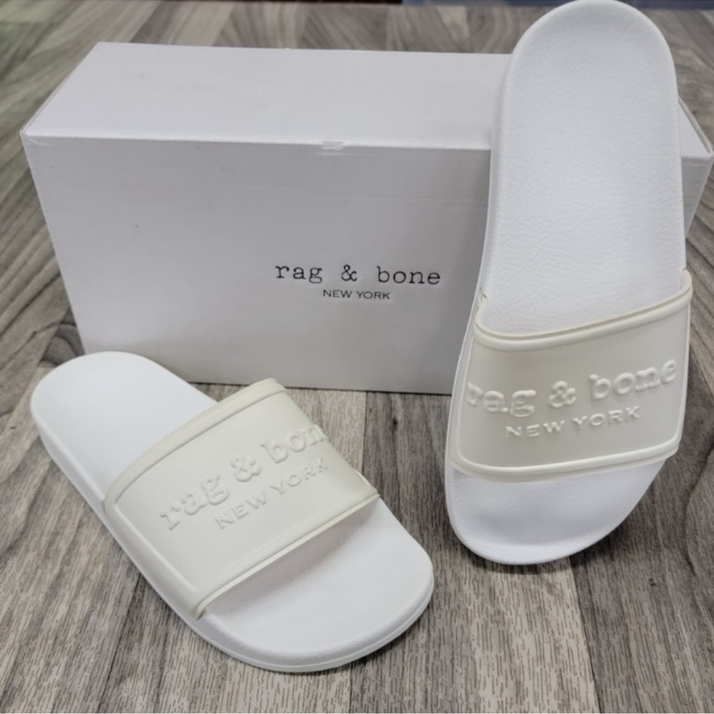 Rag & Bone White Pool Slides